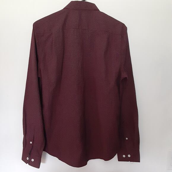 NWT Denim & Flower RS Sz M Printed Poplin Lightweight Printed Edition Maroon - Picture 8 of 10